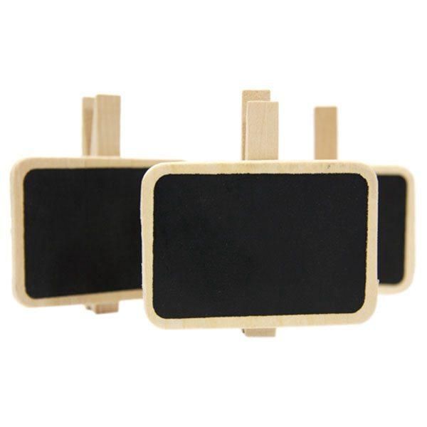 

filing supplies 6 wooden clothespins clips with slate - 90mm