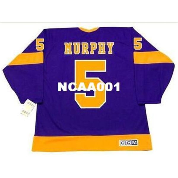 

001 #5 larry murphy los angeles kings 1980.1982 ccm vintage retro hockey jersey or custom any name or number retro jersey, Black