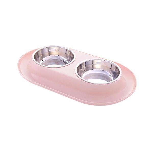 

dog bowls & feeders stainless steel anti crawling double pet bowl portable cat universal supplies outdoor water feeder container