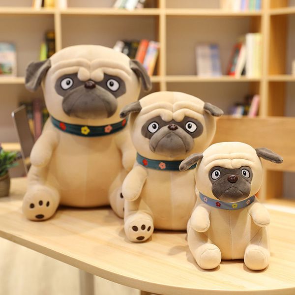

30cm Kawaii Pug Dog Plush Toy Stuffed Animals Plushie Shar Pei Pillow Toys for Girls Kids Birthday Gifts Xmas Present, Brown