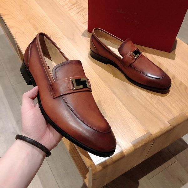 

mm 2020 new men oxford genuine leather designers dress shoes brogue lace up flats male casual shoes footwear loafers men big size 39-45 11, Black