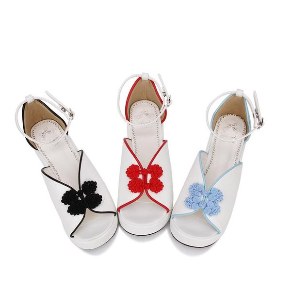 

dress shoes angelic imprint fashion pu leather lolita sandals style platform women size 35-46 8692, Black