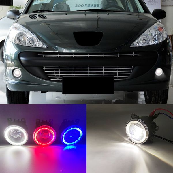 2 funzioni LED AUTO DRL DRL Daytime Running Light per Peugeot 207 2009 - 2012 2013 Car Angel Eyes Fog Lamplight Foglight