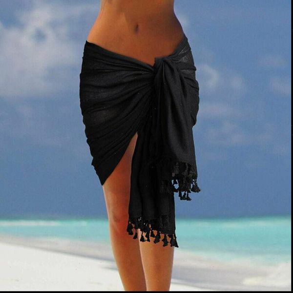 

women beach skirts beach dress beach sarong bikini cover ups wrap pareo skirts women open back cover ups, Black;gray
