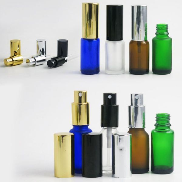 

storage bottles & jars 10 x 1/2oz 15ml frosted bright glass essential 4 colors travel portable vials15cc mist sprayer parfume bottle