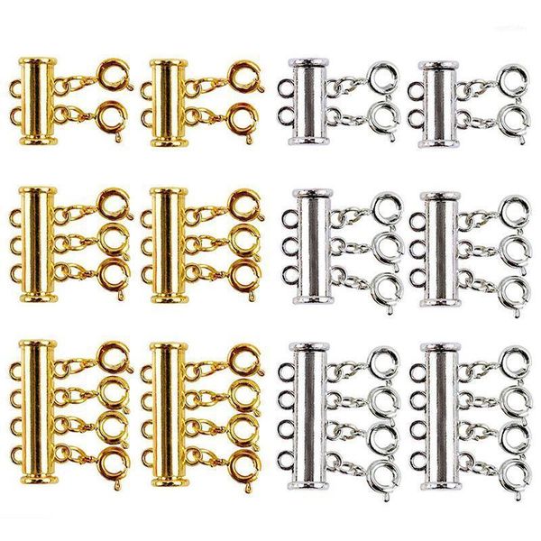 

christmas decorations 12 pieces there size necklaces slide magnetic tube lock clasps gold and silver plated connectors for layered bracelet