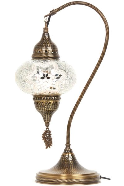 

xone hand made hammer forged body mosaic authentic colored glass table night lamp swan 48 cm vintage antique view fashion