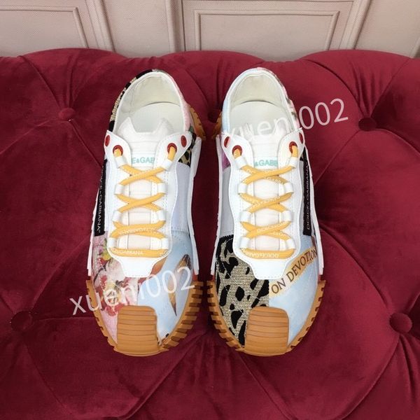 

2021 new sneakers boots mens womens calfskin leather shoe platinum-finish studs trainers fashion lace-up casual shoes big size 35-41, Black