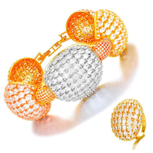 

earrings & necklace godki luxury oval link bold bangle ring sets for women full micro cubic zircon party wedding saudi arabic dubai jewelry, Silver