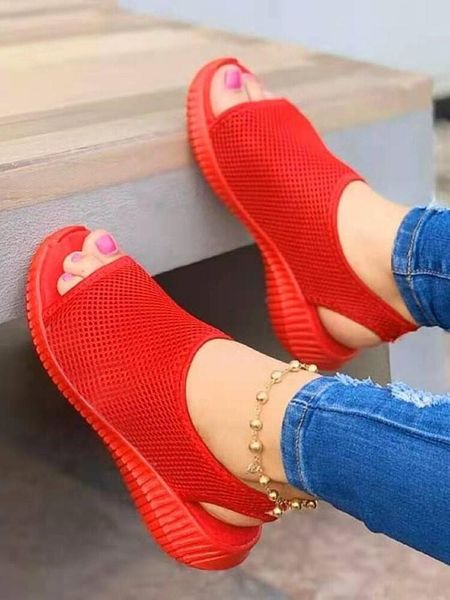 

sandals flying weave women casual walking outdoor summer breathable ladies slippers solid color flip flop zapatillas hombre, Black