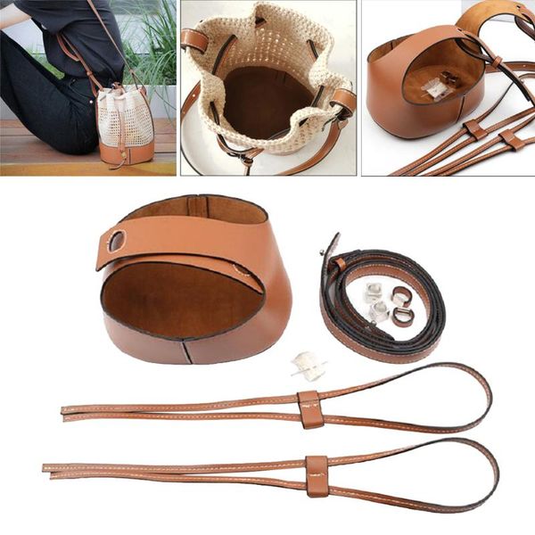 

bag parts & accessories pu leather bottom base drawstring buckle shoulder cross body making, Black