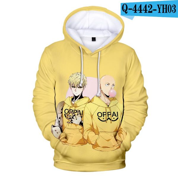 

men's hoodies & sweatshirts classic one punch man 3d printed men/women youthful sweatshirt adult/child leisure pullovers, Black