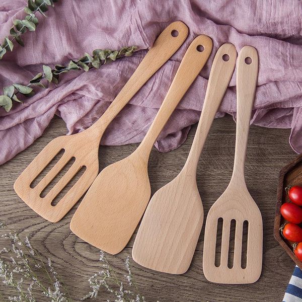 

shovel wooden spoon kitchen shovel home cooking wood with non-stick pan fried fish stir-fried fried chicken