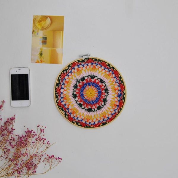 

handmade wall decor hanging dream cotton flower lace catcher wedding background party home shop decoration no.a011 diameter 20cm