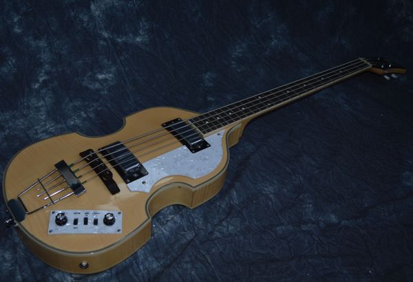 

4 strings hofner electric guitar bass body maple whole flame maple