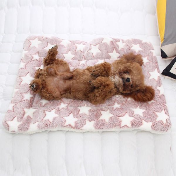 

cat beds & furniture pet mat star flannel lamb hair high-quality winter smooth material fleece blanket warm sleeping mattress for dog