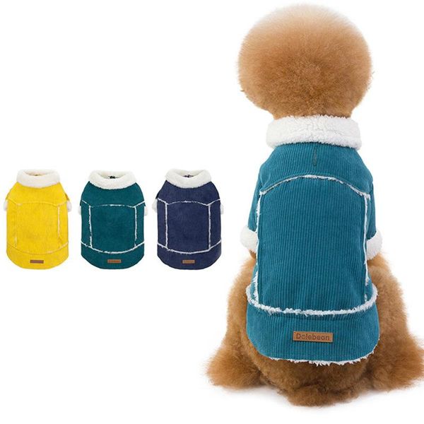 

dog apparel autumn/winter 2021 style thickened warm corduroy cotton jacket pet clothing teddy bichon small cotton-padded clothes