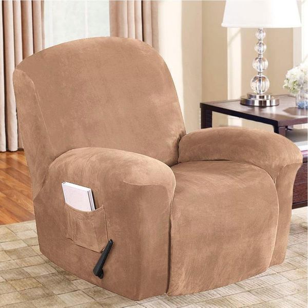 

chair covers elastic super soft velvet dustproof stretch sofa cover or waterproof 4pcs recliner 1pcs color simple l9m1