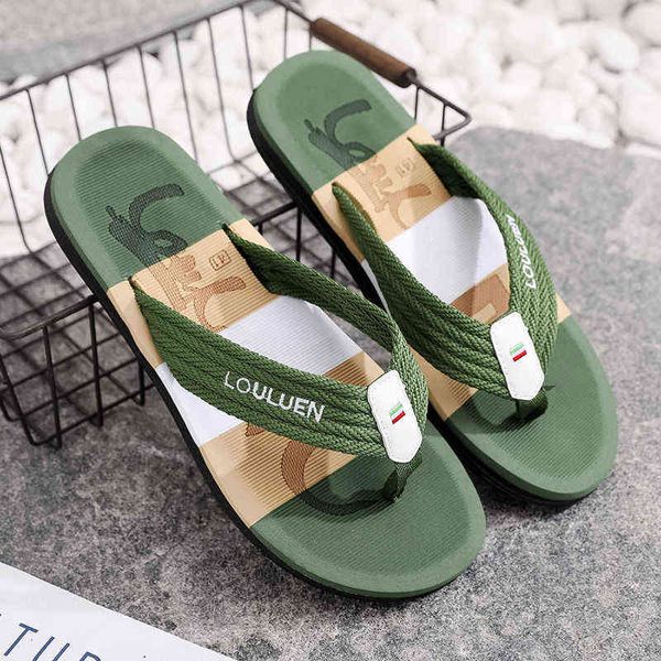 

men's slippers 2022 summer herringbone men's clip toe slippers korean trend ristant personality outdoor wear net red sandals, Black