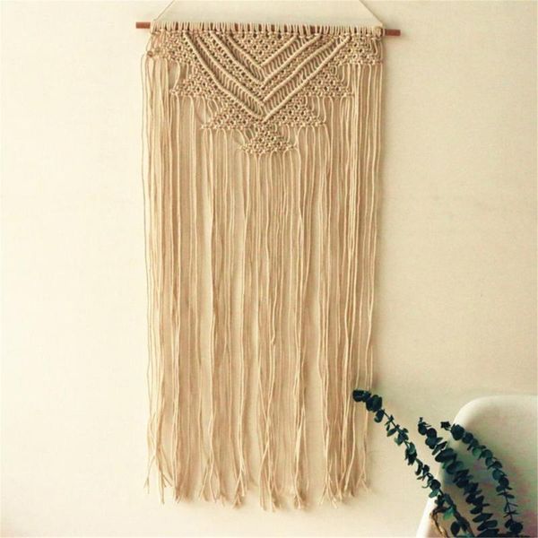 

tapestries bohemian tassel wall hanging boho woven tapestry wedding decoration cotton rope christmas decor