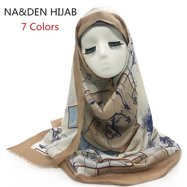 

scarves 2021 geometric 7 color print scarf shawls dot women solid muslim hijab essencial headband foulard design 10pcs, Blue;gray