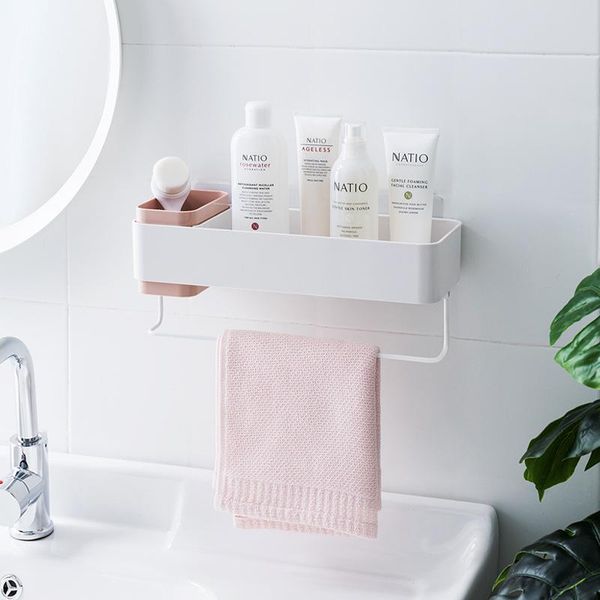 

bathroom storage & organization shelf wall mounted shampoo shower shelves holder kitchen rack organizer towel bar bottle