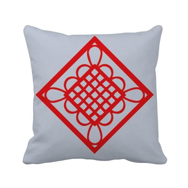 

pillow diamond red chinese knot paper cut throw square cover