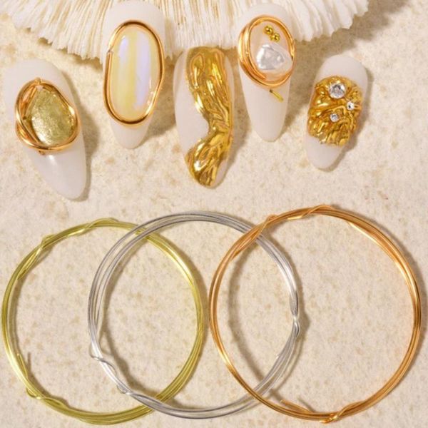 

nail art decorations fashion copper wire handmade jewelry stereotyped winding thick antioxidant, Silver;gold