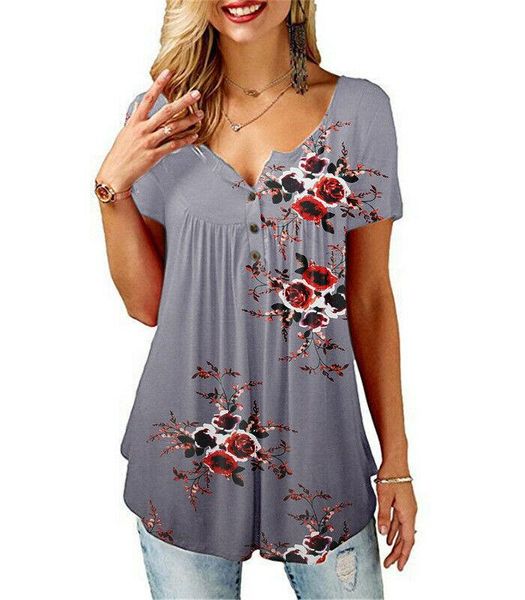 

women's blouses & shirts meihuida fashion 2021 women summer casual floral ladies blouse loose baggy stretch tunic, White