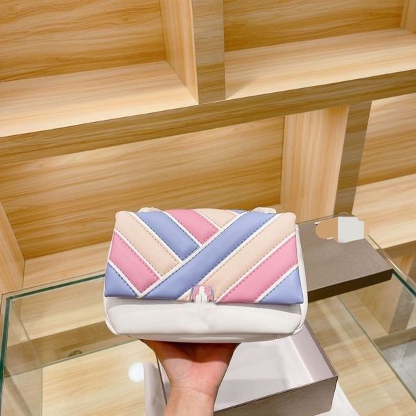 

designer luxury messenger bag trend soft flower candy rainbow leather enamel chain one shoulder lady