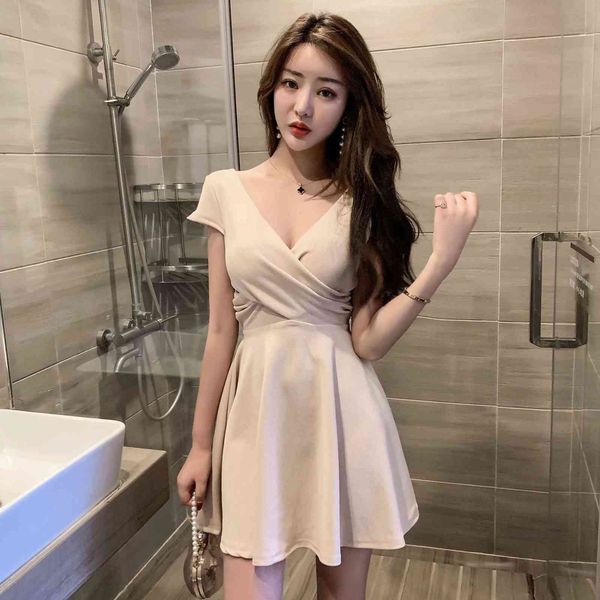 

luxury party evening dress 's nightclub summer night technician low cut short covering belly thin skirt, Black
