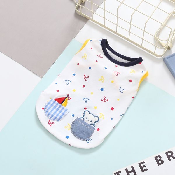 

dog cloth pet spring and summer cartoon embroidery frh nautical style printed vt