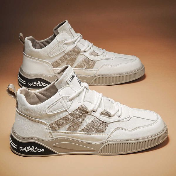 

autumn men's sho winter trend 2021 casual leather board korean small white versatile fashion