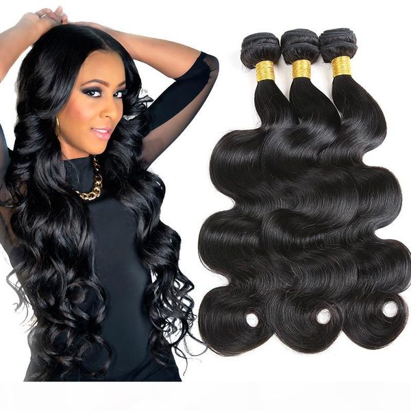 

good quality brazilian virgin hair bundles body wave weave bulk 3pcs lot natural black unprocessed raw hair bundles body wave human hair