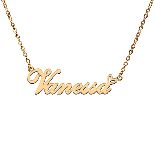 

charms god with love heart personalized character necklace name vanessa for friend jewelry gift, Bronze;silver