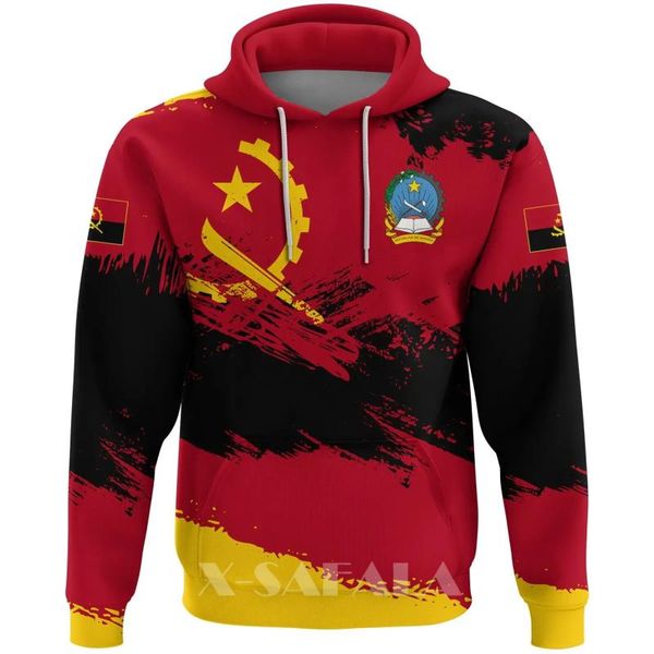 

men's hoodies & sweatshirts angola hoodie - sweatshirt spaint style 3d full print size man women outwear zipper pullover unisex-1, Black