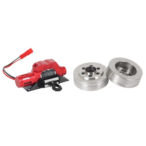 

rc car metal steel wired automatic simulated winch with 2pcs/set 1.9 inch internal wheel balance weight counterweight
