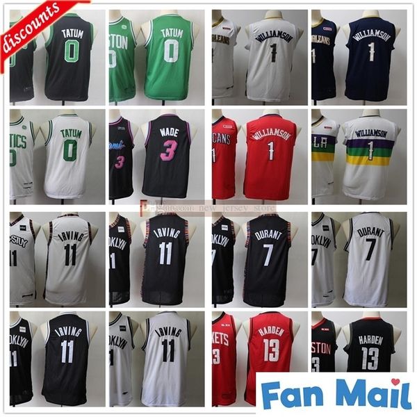 

youth boys man basketball jayson 0 tatum dwyane 3 wade jerseys kids kevin kyrie 7 durant irving james 13 harden jersey, Black;red