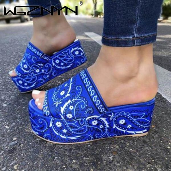 

2021 spring/summer women new high-heeled thick-soled casual all-match graffiti style slippers large size outdoor beach sandals, Black