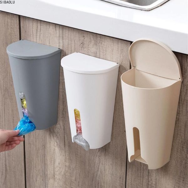 

storage bottles & jars home garbage bags rack kitchen bathroom organizer bag box holder cupboard door case