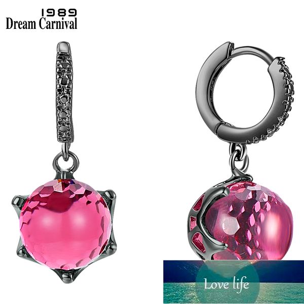 DreamCarnival Hot Selling Especial Cut Fuchsia Cubic Zirconia Brincos para Mulher Cherry Olhe Elegante Menina Jóias We3819Fu Preço de Fábrica Especialista Qualidade