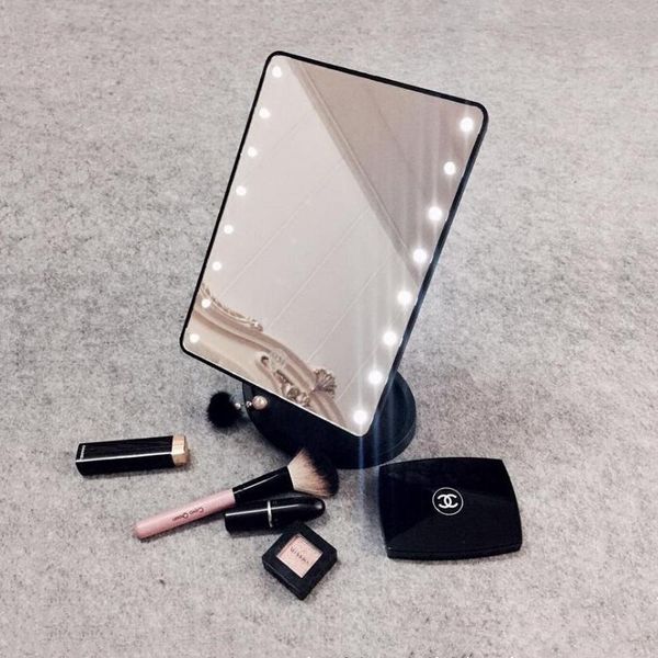 

mirrors 16/22 led lights touch screen adjustable 180 degree rotation makeup mirror