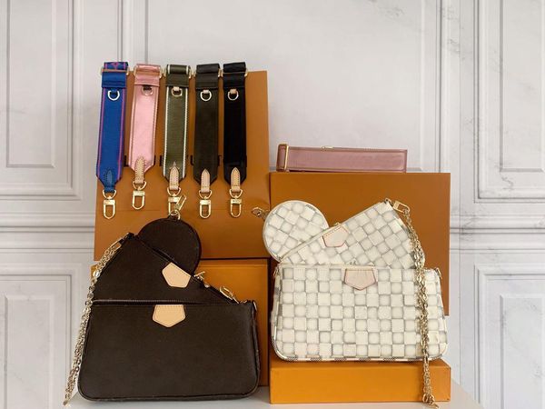 

original real leather fashion handbags shoulder bags multi pochette accessoires purses women favorite mini 3pcs accessories crossbody bag, Black;red