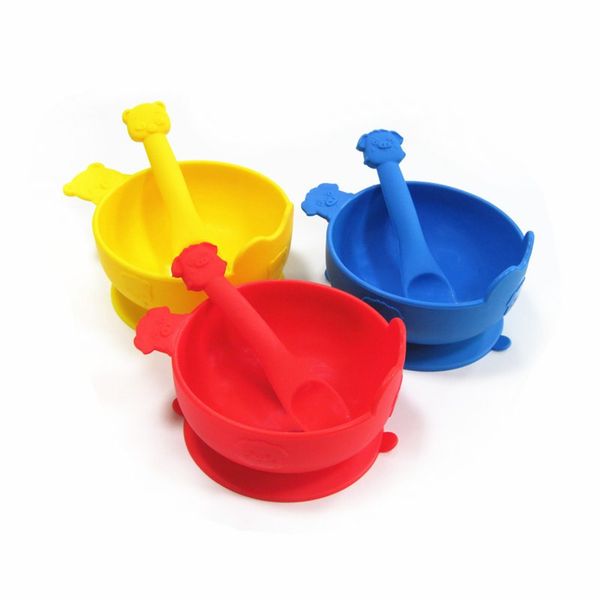 

luxury cartoon silicone bowl bibs cup sets baby bpa waterproof spoon nonslip feedings silicone bowl tableware baby products 2 pcs set