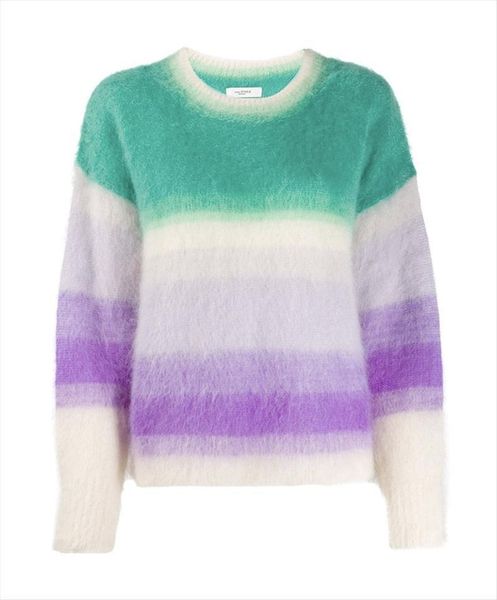 

womens color striped fall rainbow women sweater gradient green top, White;black