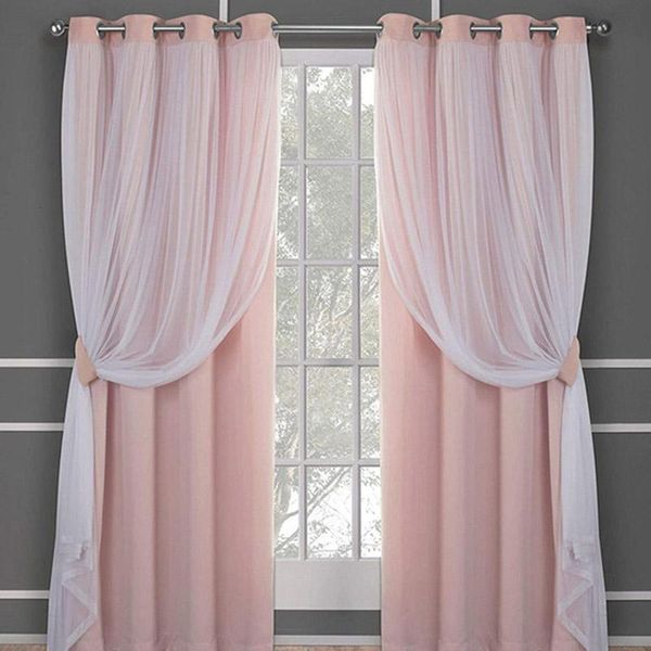 

curtain & drapes mcao double layered curtains with sheer blackout darkening thermal insulated window grommet drape for living room tj6552