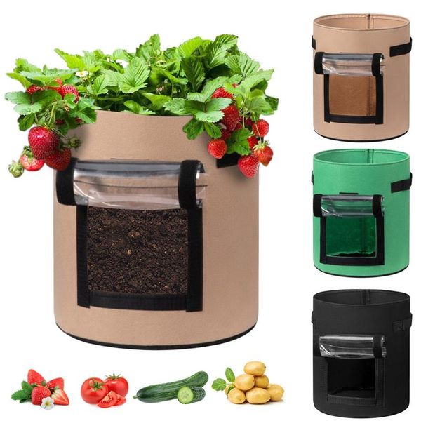 

f# diy potato growplanter feltcloth planting container bag grow bags planting waterproof pe gardening vegetable planter bag