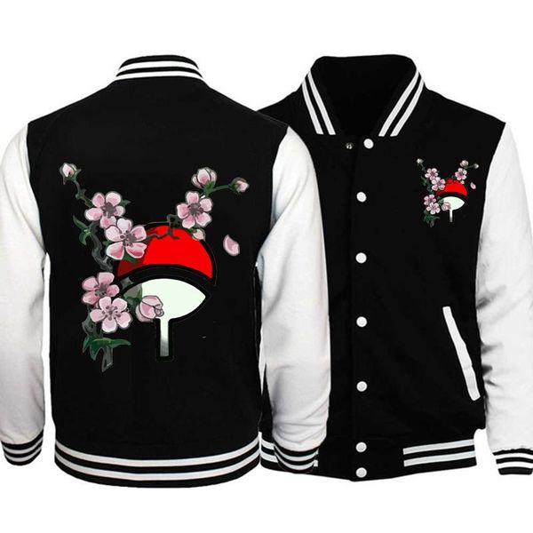 

men's jackets 2021 men japanese anime naruto itachi baseball sweatshirt autumn winter streetwear bomber jacket coats outwear, Black;brown
