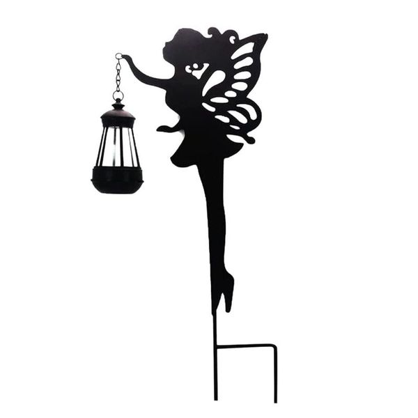 

garden decorations fairy holding light solar lawn lamp outdoor pathway lights metal