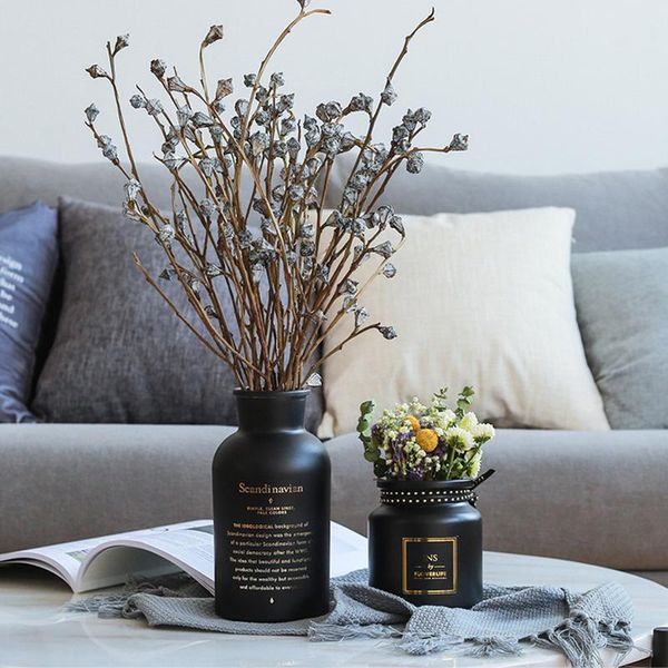 

vases nordic black glass vase, hydroponics, plants, flowers, family wedding table decoration living room mj710